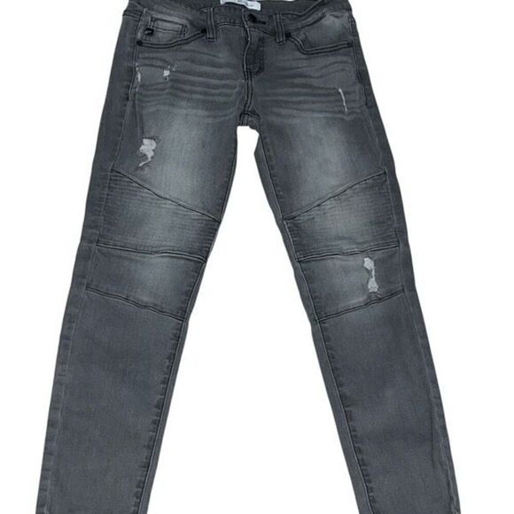 Kancan Los Angeles Charcoal Distressed Jeans Size 5 / 26 - Picture 1 of 4